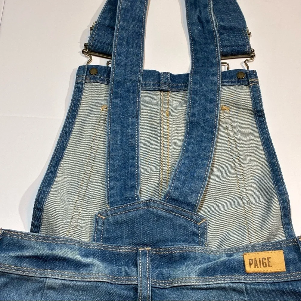 Anthropologie Paige Denim Shortalls Overall Shorts Distressed Size 24 Bohemian